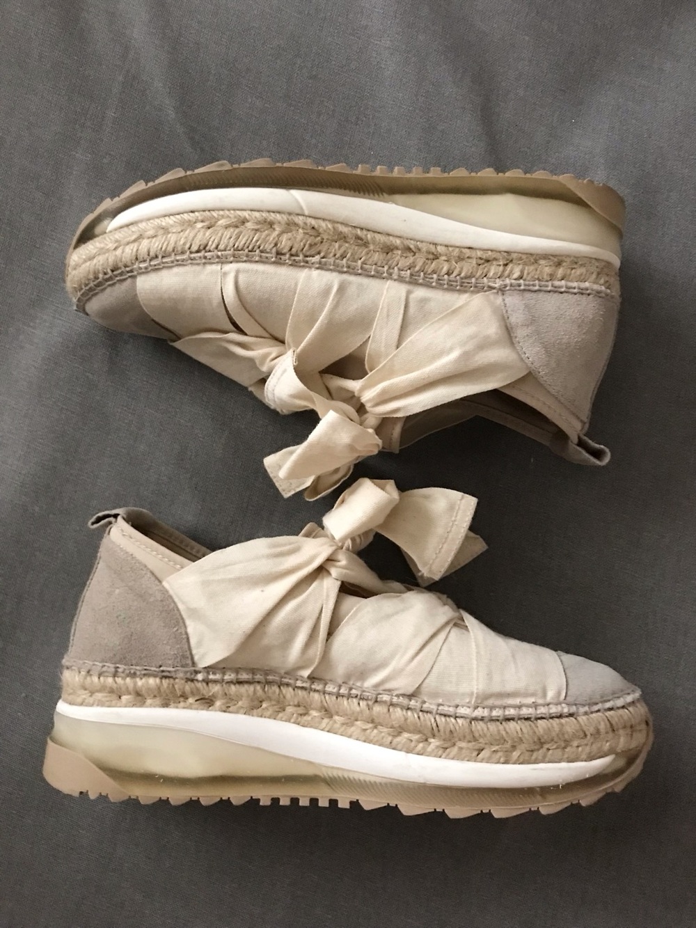 Free People Cream and Tan Espadrille Platform Sandals - Picture 4 of 10